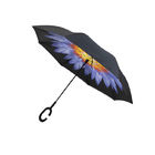 Güçlü Çerçeve Çift Katmanlı Ters Şemsiye Özelleştirilmiş Logo Tasarımı 23 İnç Tedarikçi