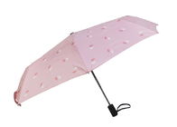 Pembe Kompakt Seyahat Şemsiyesi, Seyahat Güneş Şemsiyesi Kauçuk Saplı Sap Tedarikçi