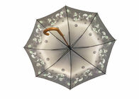 8 Panel Polyester Ahşap Çubuk Şemsiye Uv Koruyucu Ipek Çiçek Tasarım Tedarikçi