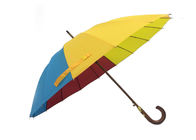 Çift Gölgelik Ahşap Sopa Şemsiye Metal Çerçeve Ahşap İpuçları Özel Logo Tedarikçi