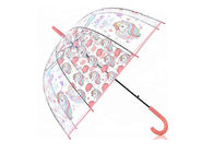 Kolay Açık Şeffaf Plastik Yağmur Şemsiyeleri 23 inç 8 Kaburga Dijital baskı Tedarikçi