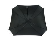 Siyah baskılı Golf şemsiye kare şekli fiberglas kaburga kauçuk sap Tedarikçi