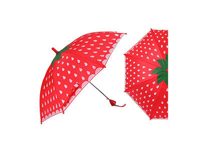 Çilek Kolu Sevimli Çocuk Şemsiye, Çocuklar Için Mini Şemsiye Manuel Aç Kapat Tedarikçi