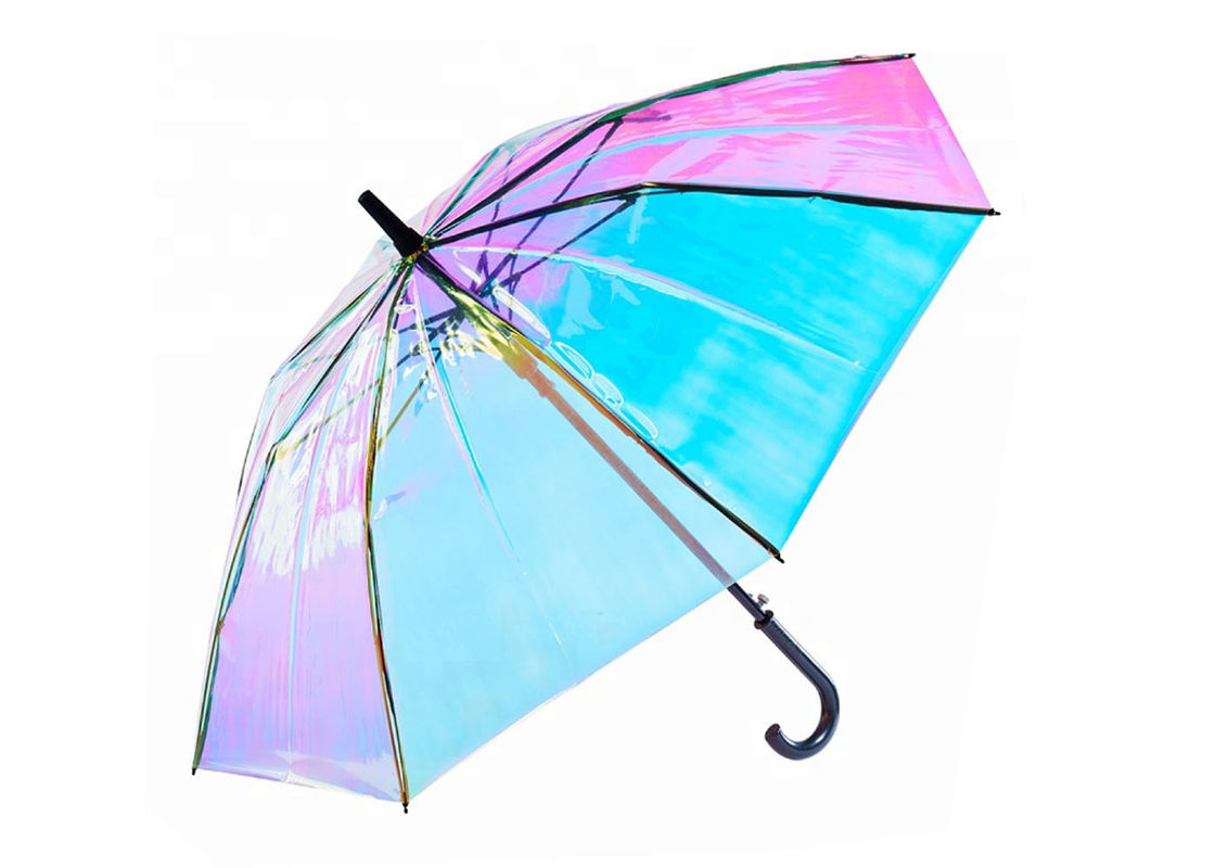 Metal Haft Şeffaf Plastik Yağmur Şemsiyeleri, Şeffaf Yağmur Şemsiye Plastik Saplı Tedarikçi
