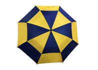 Tek Elle Kullanım Erkek Rüzgar Geçirmez Şemsiye, Çift Gölgelik Golf Şemsiyesi Tedarikçi